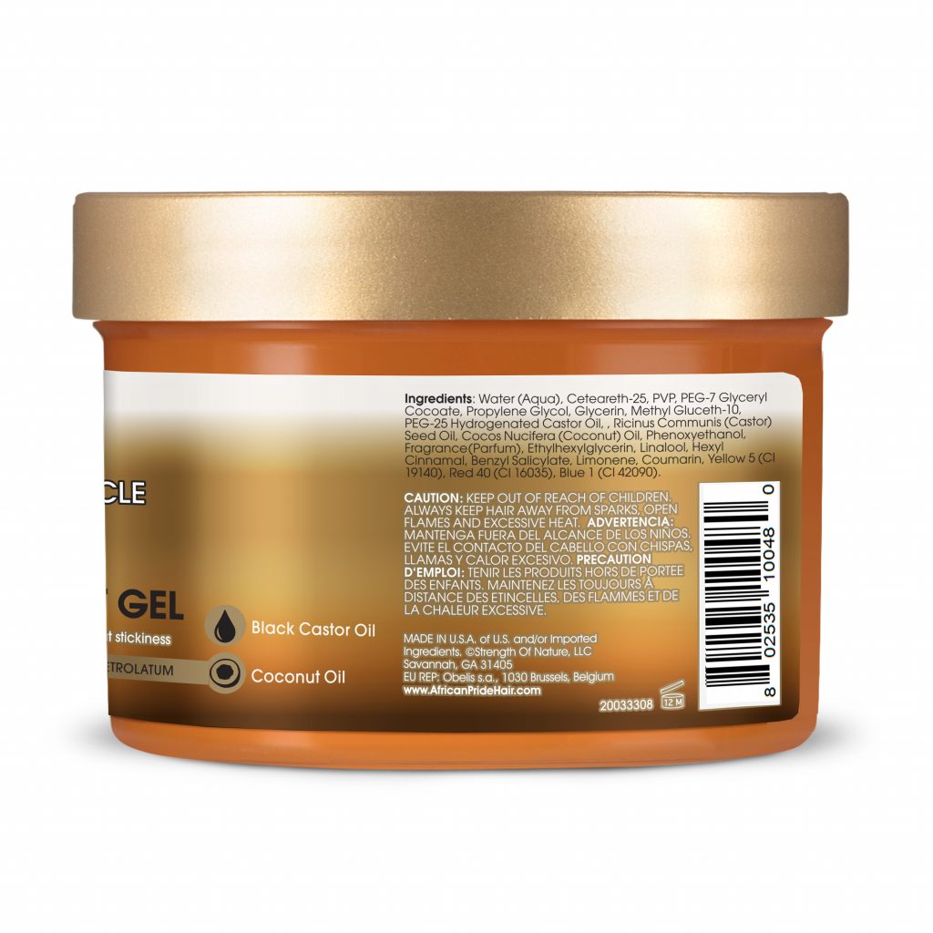 African Pride Black Castor Miracle Extra Hold Braid, Loc & Twist Gel 227g African Pride