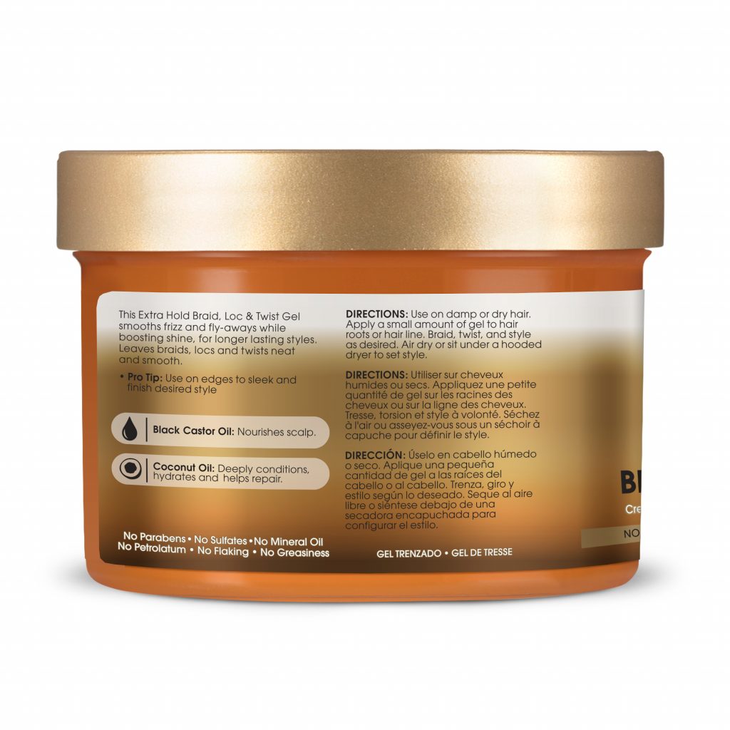 African Pride Black Castor Miracle Extra Hold Braid, Loc & Twist Gel 227g African Pride