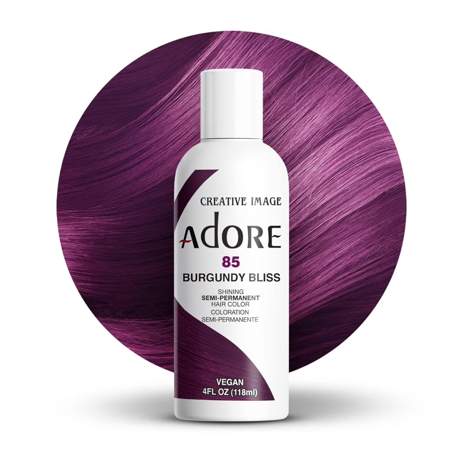 Adore Creative Image Semi Permanent Hair Color 85 Burgundy Bliss 118ml Adore