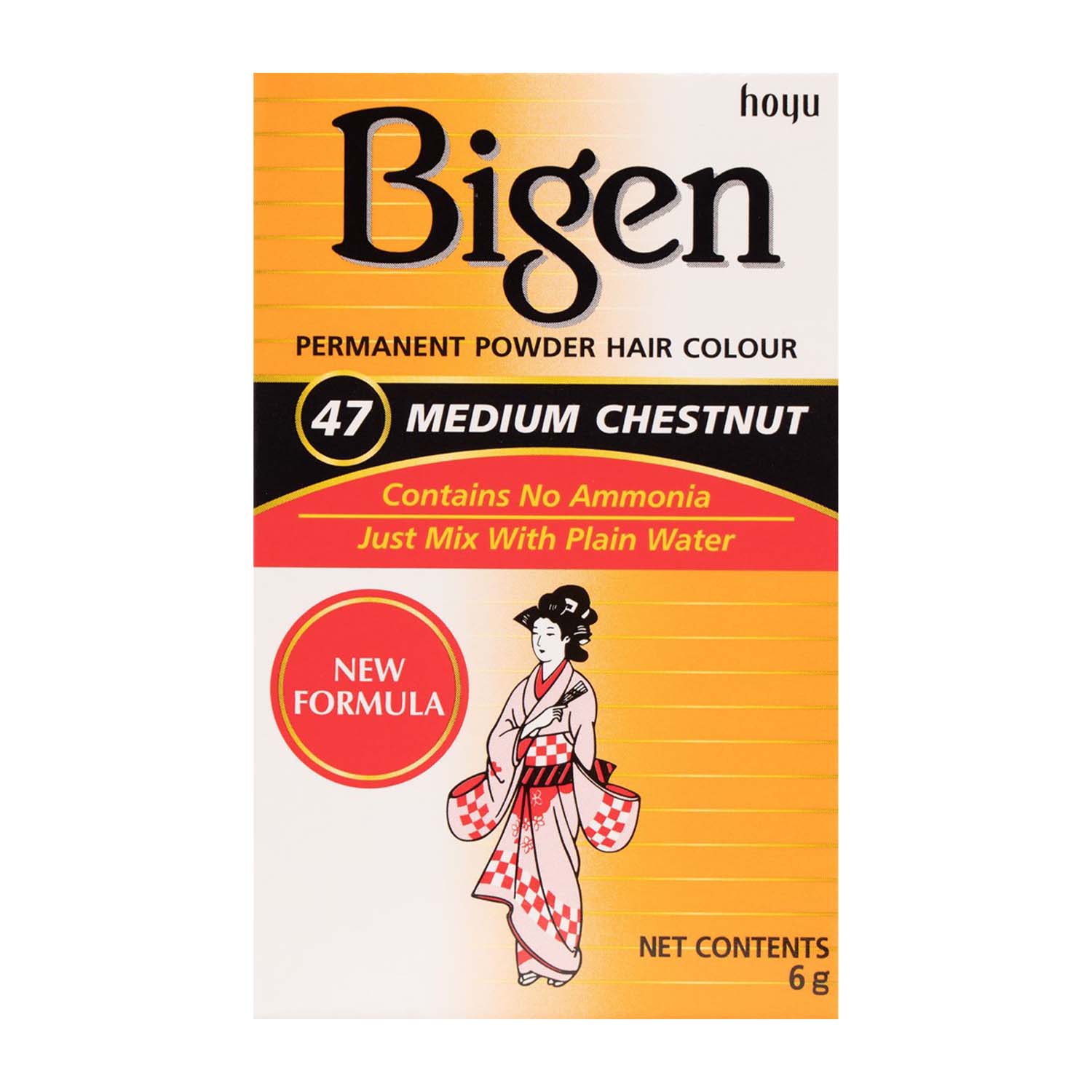 Bigen Hair Colour Medium Chestnut 47 Permanent Powder - Haarfarbe 6g Bigen