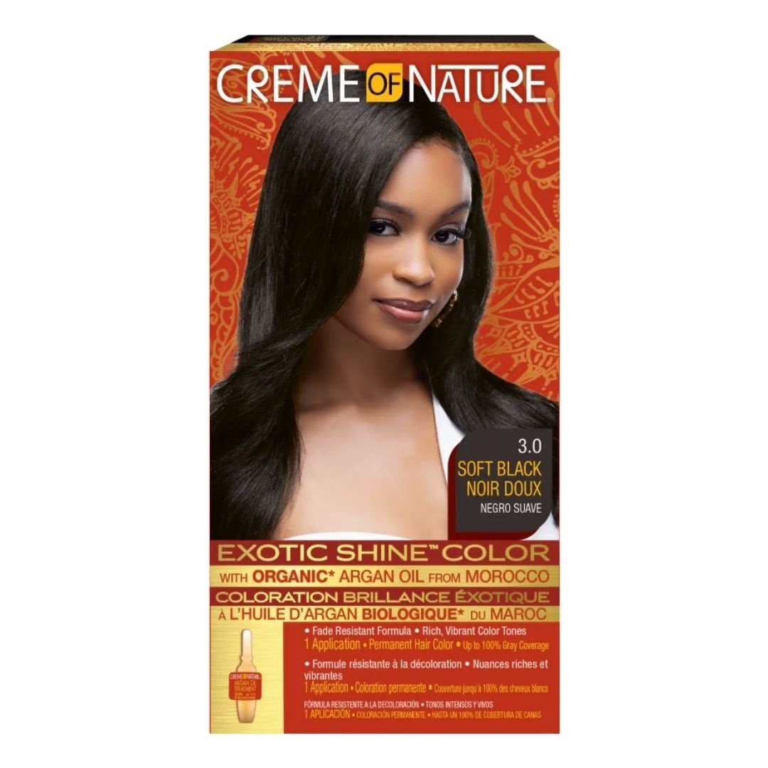 Creme of Nature Gel Hair Color Soft Black #3.0 Haarfarbe Gel with Argan Oil Creme of Nature Argan Oil