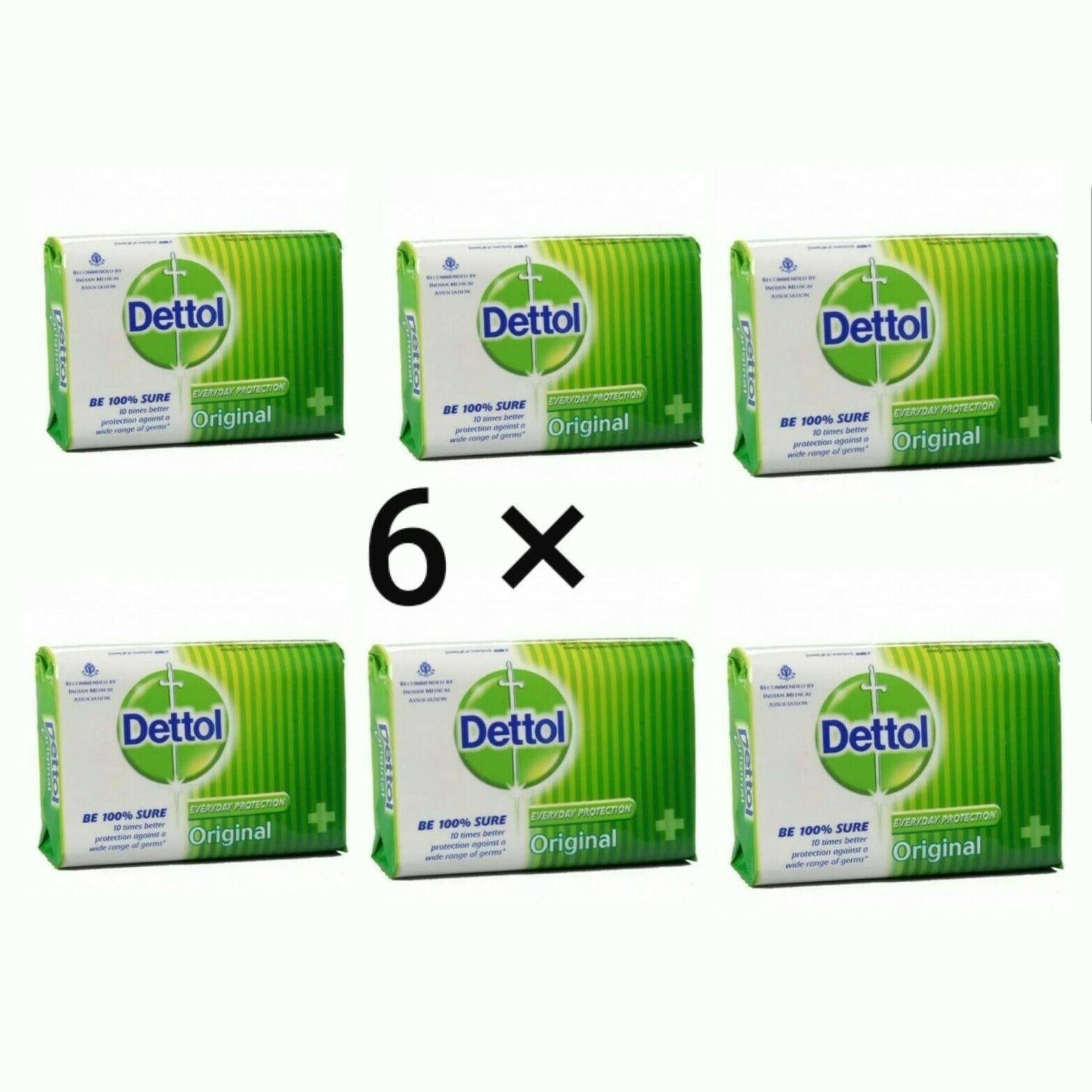 DETTOL Original Antiseptic Soap 6 × 90g - Dettol Anti-Bakterielle Seife Dettol