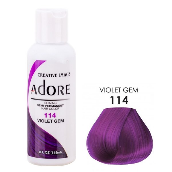 Adore Creative Image Semi Permanent Hair Color 114 Violet Gem 118ml Adore