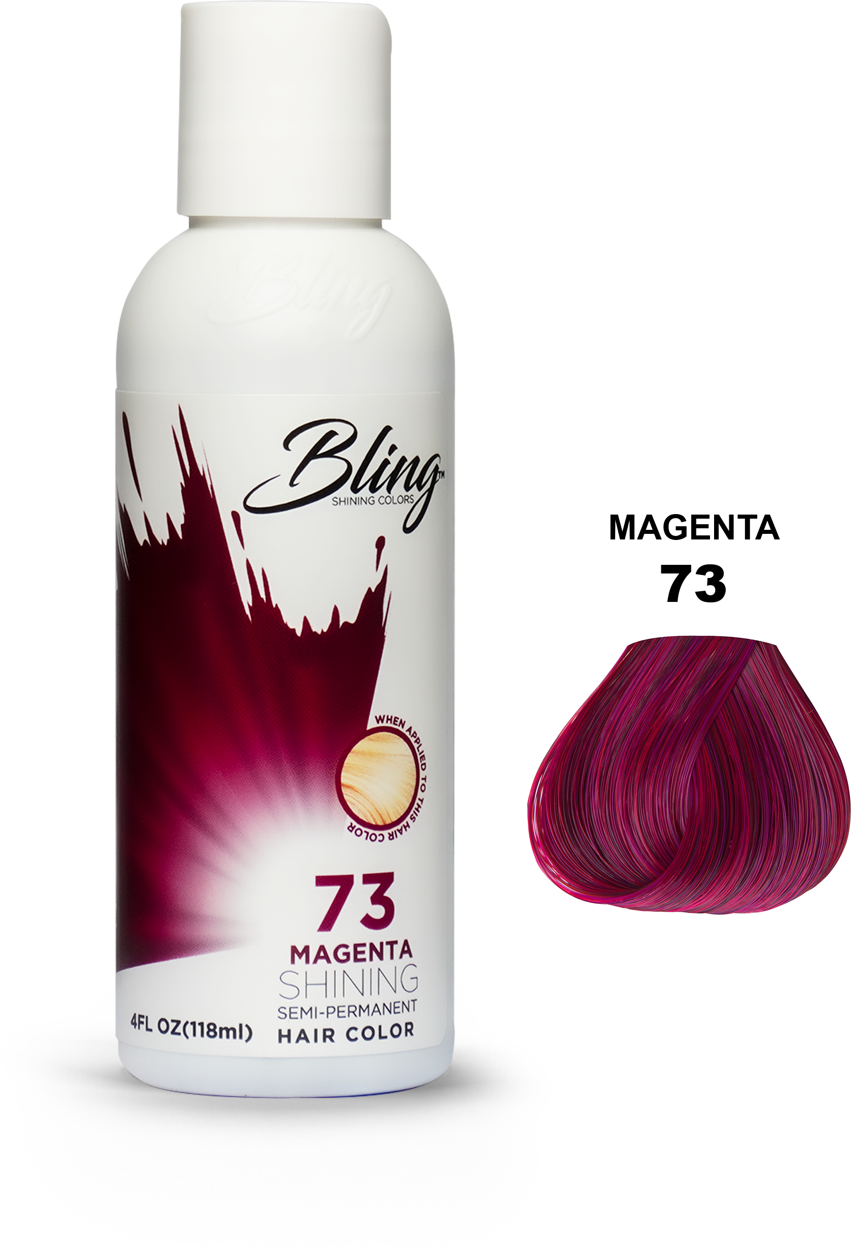 Bling Shining Semi Permanent Hair Color 73 Magenta 118ml Bling