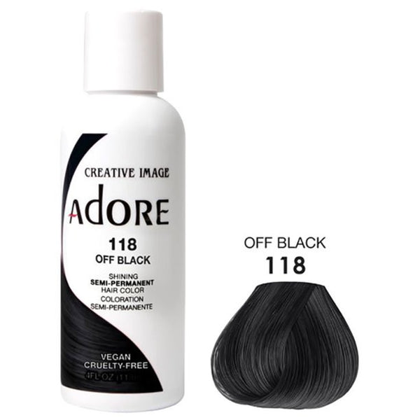 Adore Creative Image Semi Permanent Hair Color 118 Off Black 118ml Adore