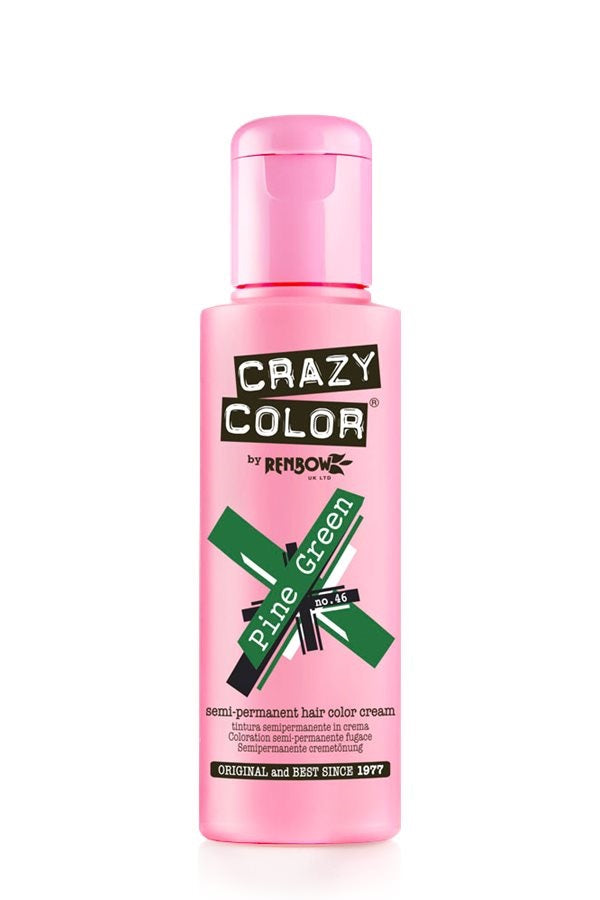 Crazy Color Semi Permanent Hair Dye Cream 46 Pine Green 100ml Crazy Color