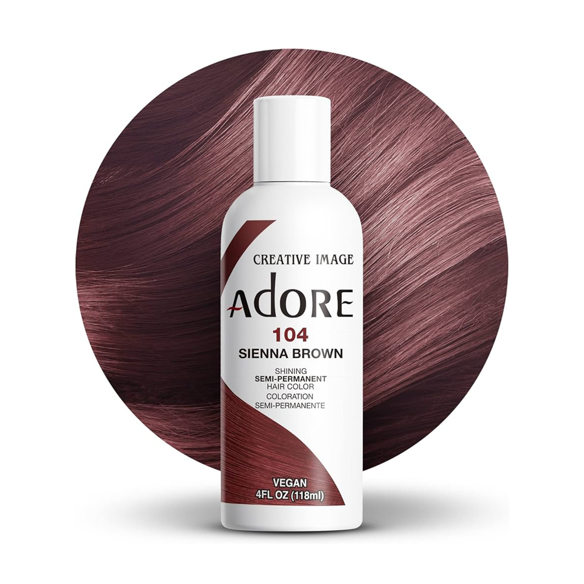 Adore Creative Image Semi Permanent Hair Color 104 Sienna Brown 118ml Adore