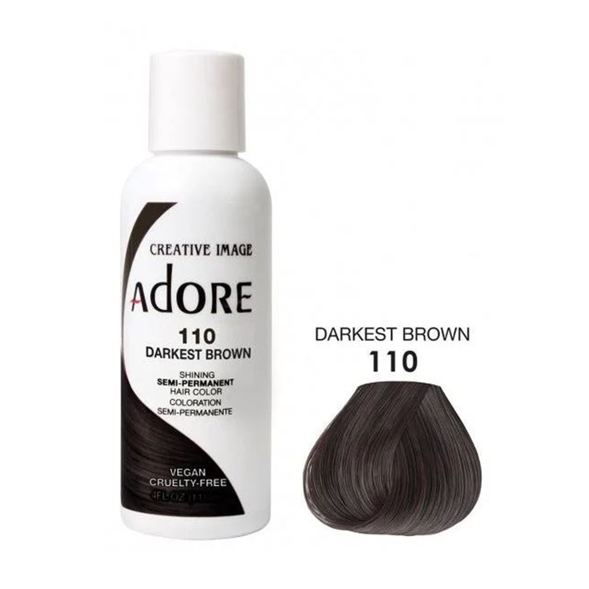 Adore Creative Image Semi Permanent Hair Color 110 Darkest Brown 118ml Adore