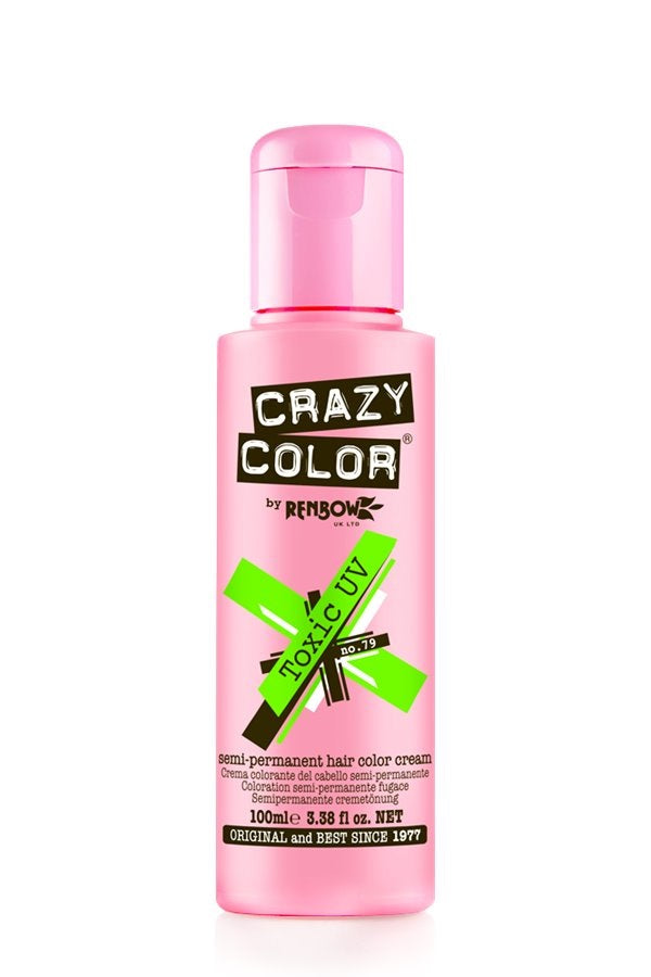 Crazy Color Semi Permanent Hair Dye Cream 79 Toxic UV 100ml Crazy Color