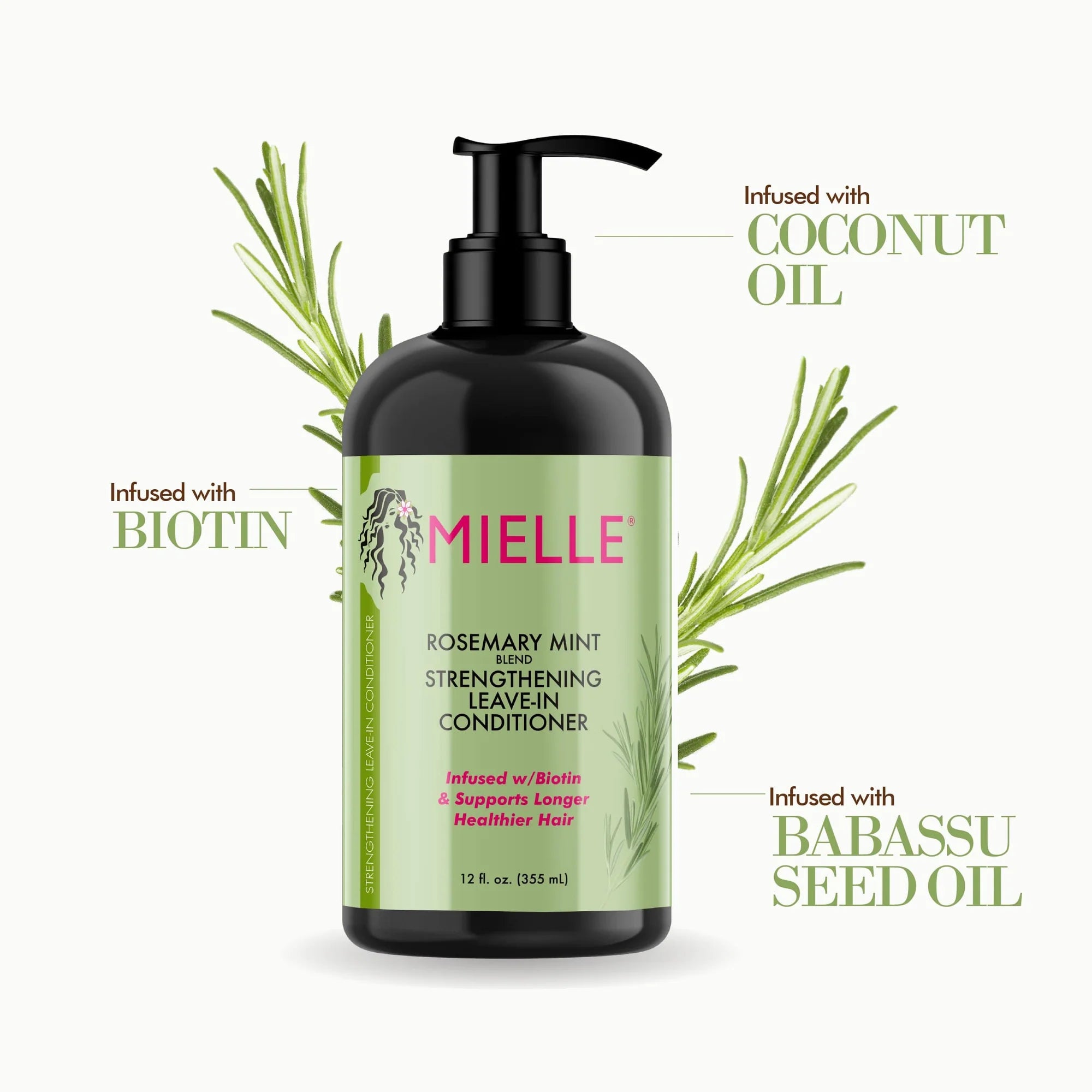 Rosemary Mint Strengthening Leave-In Conditioner von Mielle Organics – Leave-In Pflege für gesundes Haar und Kopfhaut