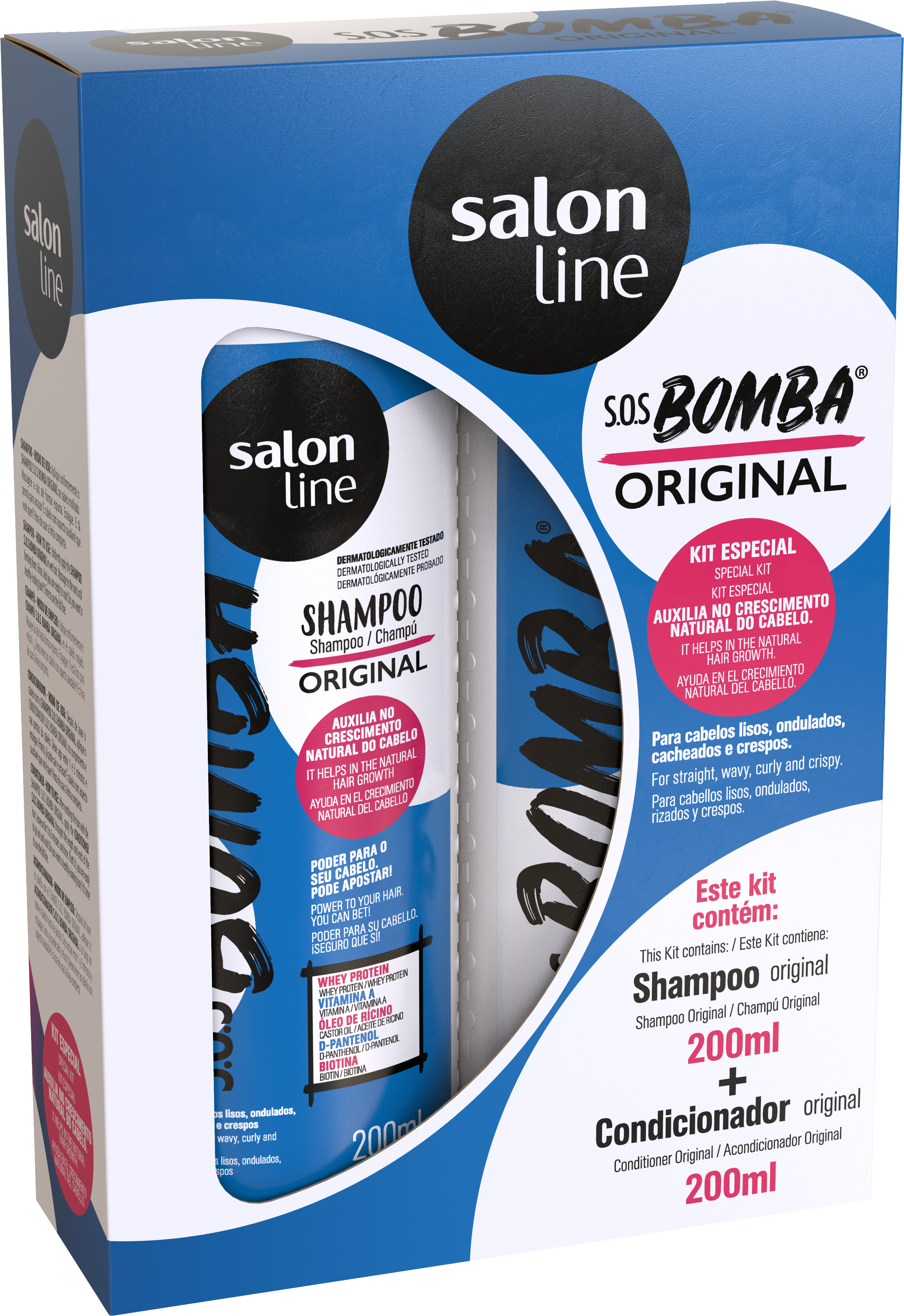 Salon Line S.O.S Bomba Original Shampoo 200ml + Conditioner 200ml Kit Salon Line