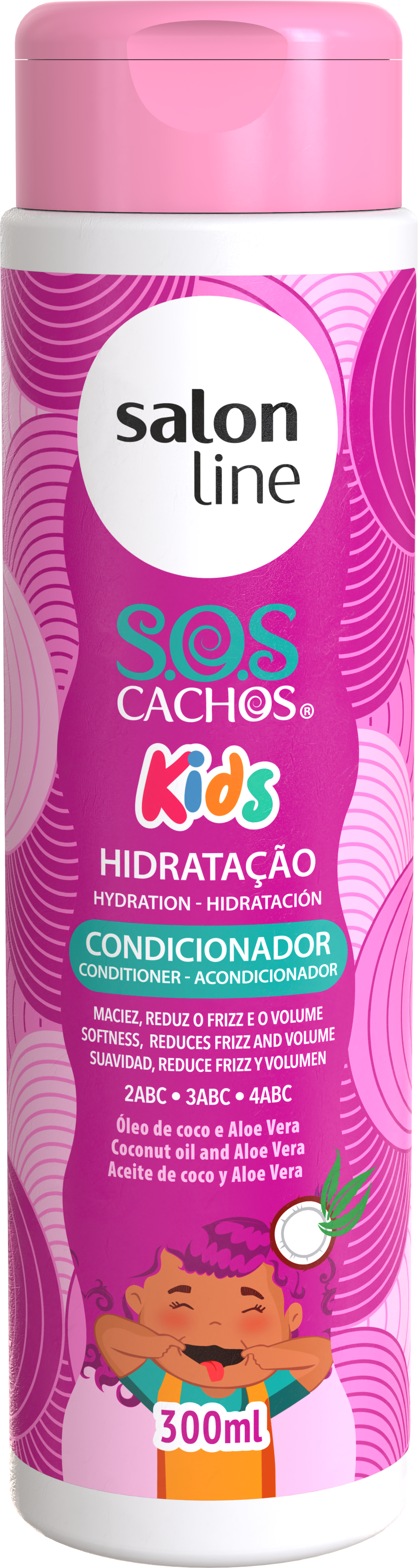 Salon Line S.O.S Cachos Kids Coconut and Aloe Vera Oil Hydration Conditioner 300ml Salon Line