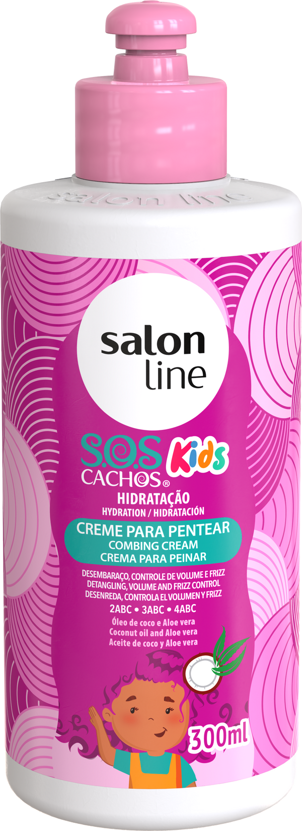 Salon Line S.O.S Cachos Kids Coconut and Aloe Vera Oil Leave In Combing Cream 300ml Salon Line