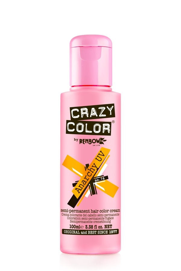 Crazy Color Semi Permanent Hair Dye Cream 76 Anarchy UV 100ml Crazy Color