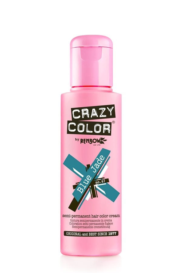 Crazy Color Semi Permanent Hair Dye Cream 67 Blue Jade 100ml Crazy Color