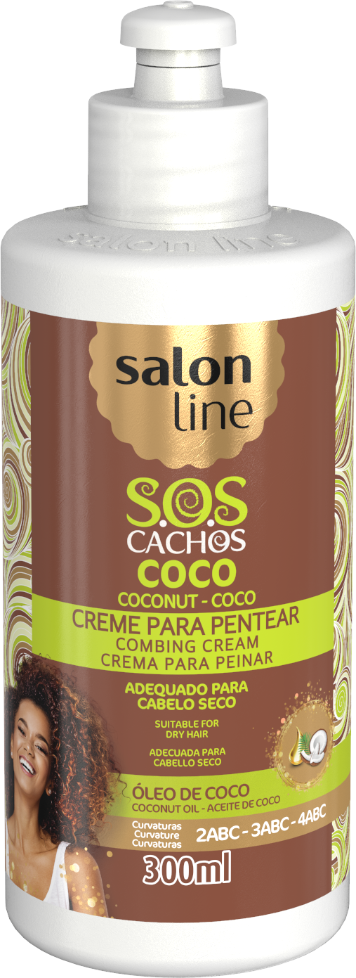 Salon Line S.O.S Cachos Coconut Oil Leave In Combing Cream 300ml Salon Line