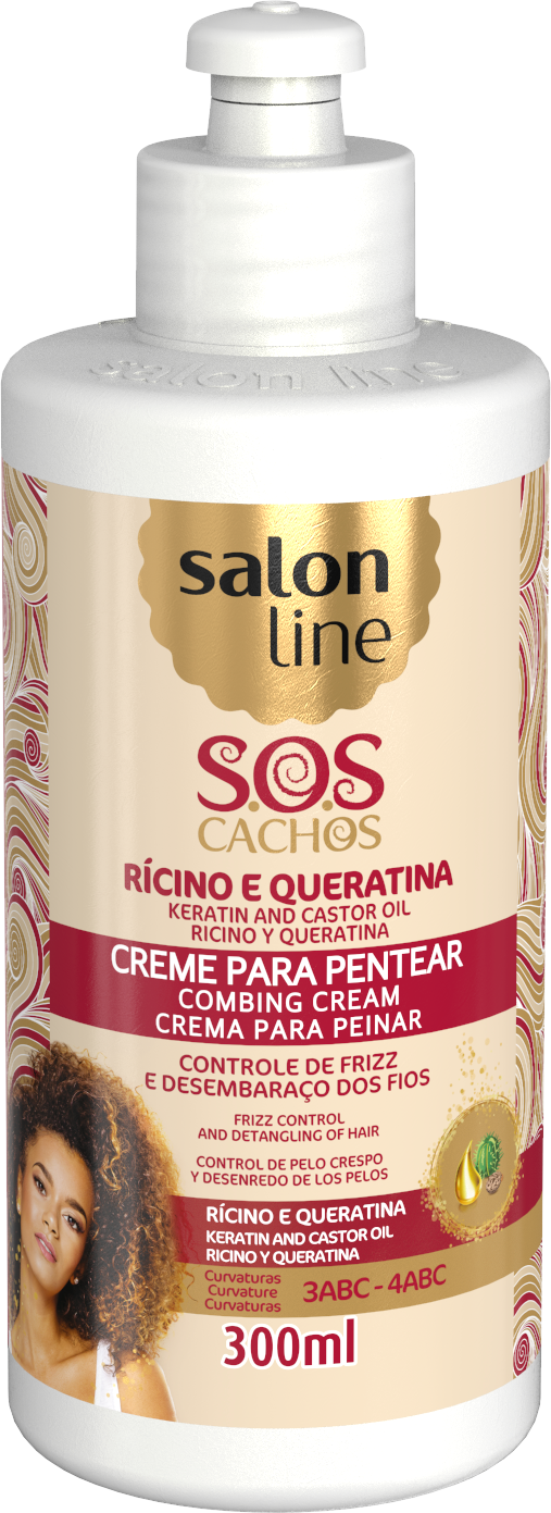 Salon Line S.O.S Cachos Keratin and Castor Oil Leave In Combing Cream 300ml Salon Line