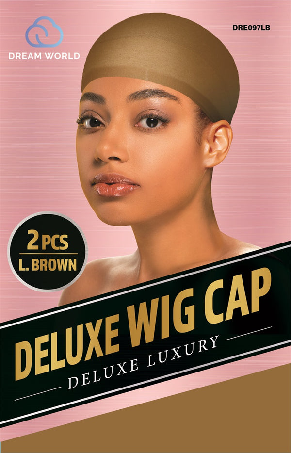 Dream World Women Deluxe Luxury Wig Cap 2pcs Light Brown DRE097LB Dream World