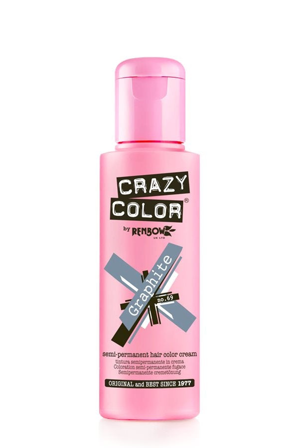 Crazy Color Semi Permanent Hair Dye Cream 69 Graphite 100ml Crazy Color