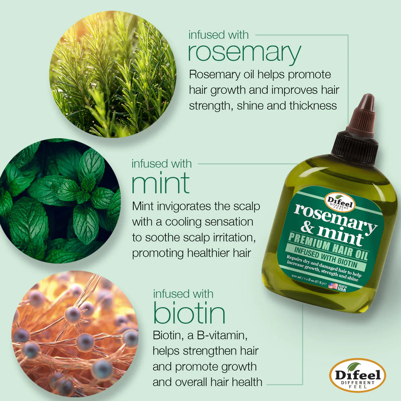 Difeel Rosemary & Mint Premium Hair Oil with Biotin 75ml Arlo`s