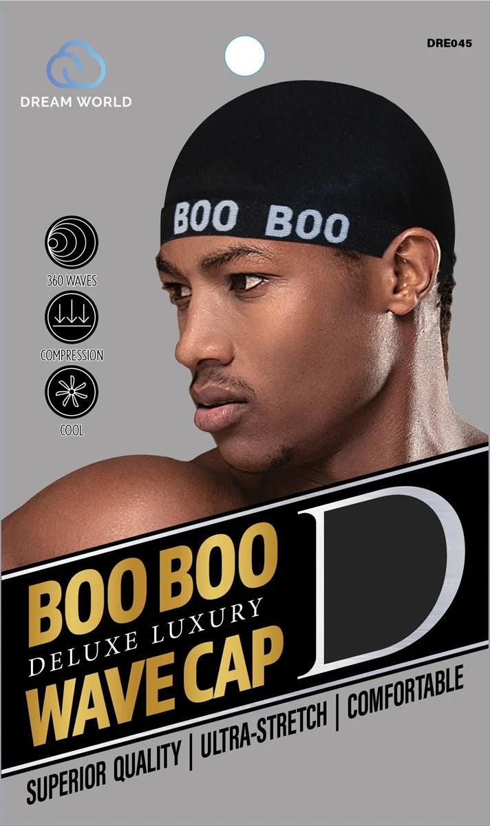 Dream World MENS BOO BOO Deluxe Luxury Wave Cap Black DRE045 Dream World