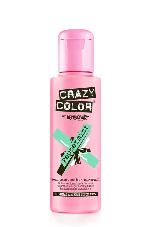 Crazy Color Semi Permanent Hair Dye Cream 71 Peppermint 100ml Crazy Color