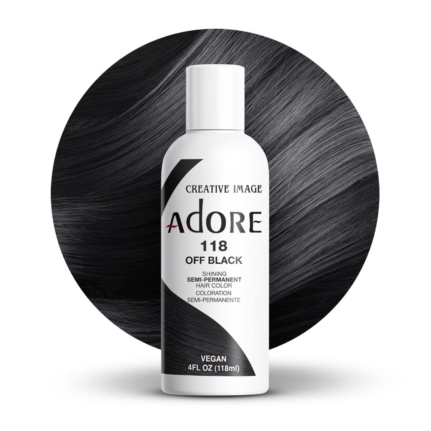 Adore Creative Image Semi Permanent Hair Color 118 Off Black 118ml Adore