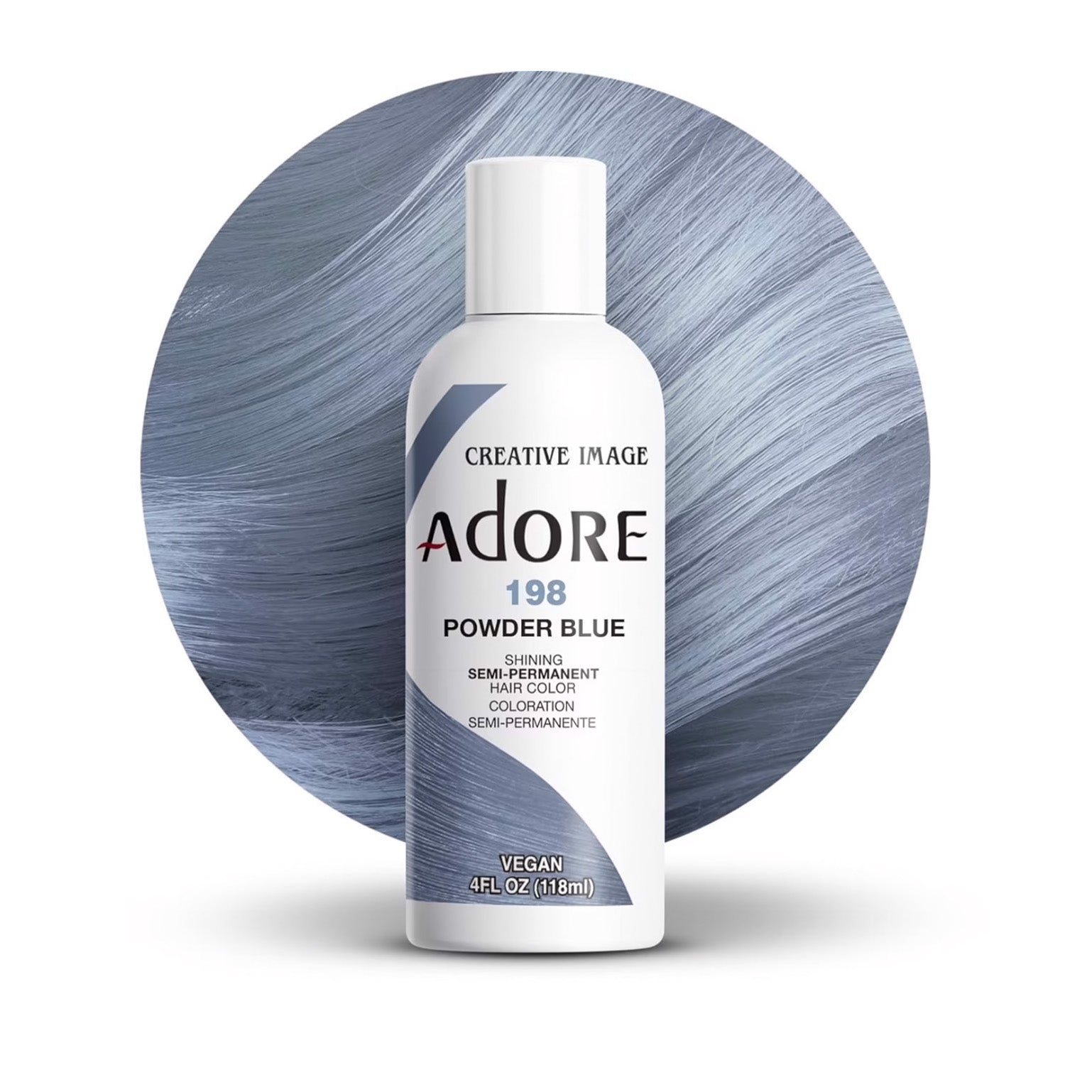 Adore Creative Image Semi Permanent Hair Color 198 Powder Blue 118ml Adore