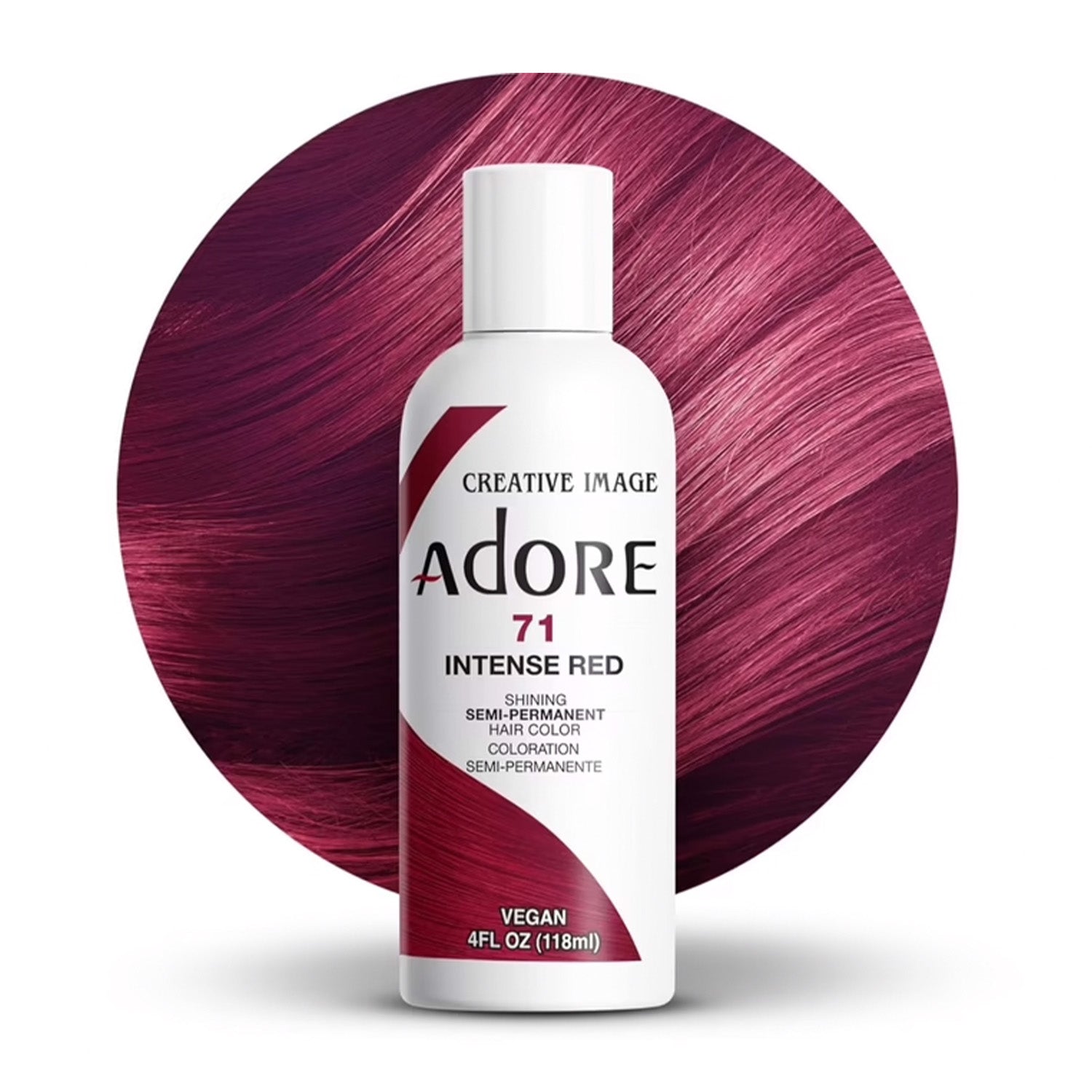 Adore Creative Image Semi Permanent Hair Color 71 Intense Red 118ml Adore