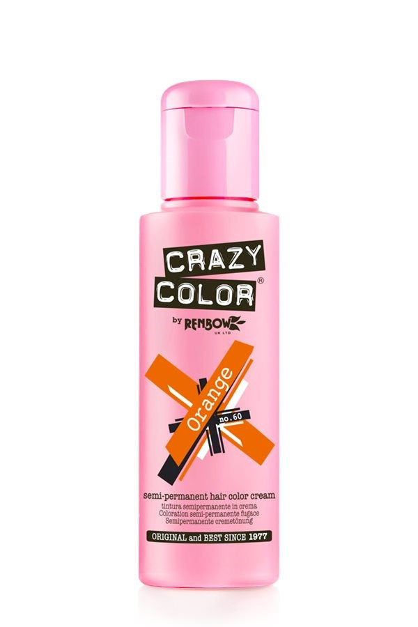 Crazy Color Semi Permanent Hair Dye Cream 60 Orange 100ml Crazy Color
