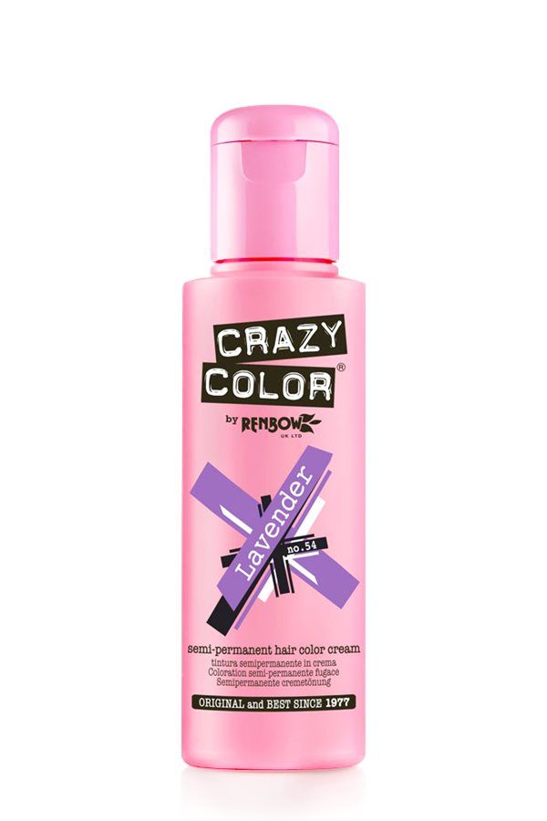 Crazy Color Semi Permanent Hair Dye Cream 54 Lavender 100ml Crazy Color