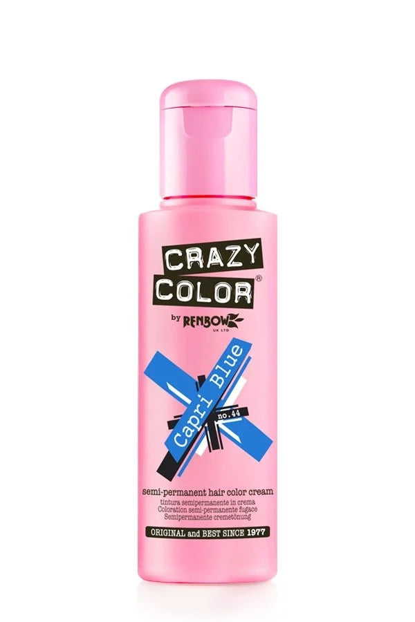 Crazy Color Semi Permanent Hair Dye Cream 44 Capri Blue 100ml Crazy Color