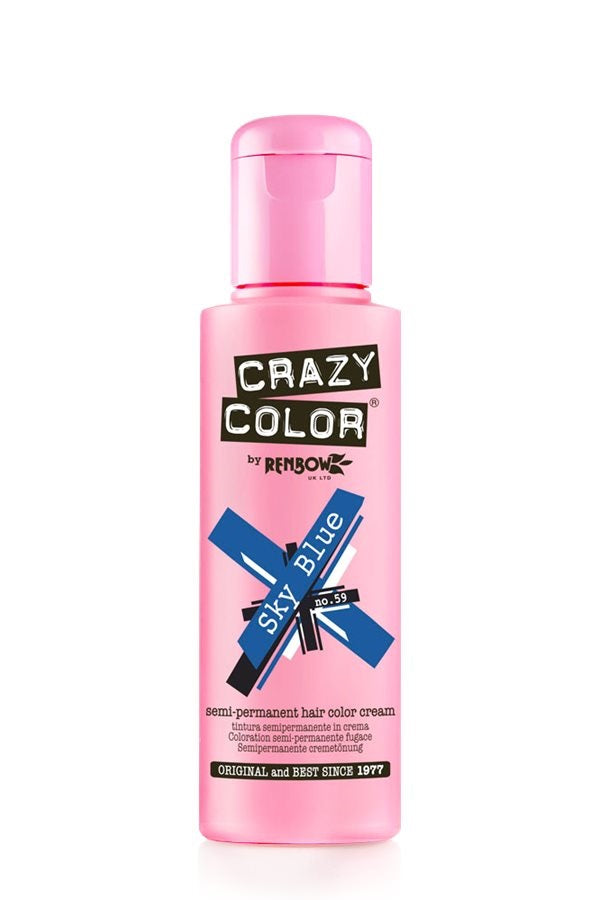 Crazy Color Semi Permanent Hair Dye Cream 59 Sky Blue 100ml Crazy Color