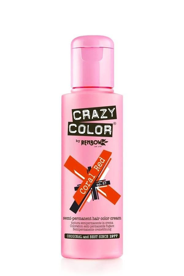 Crazy Color Semi Permanent Hair Dye Cream 57 Caral Red 100ml Crazy Color