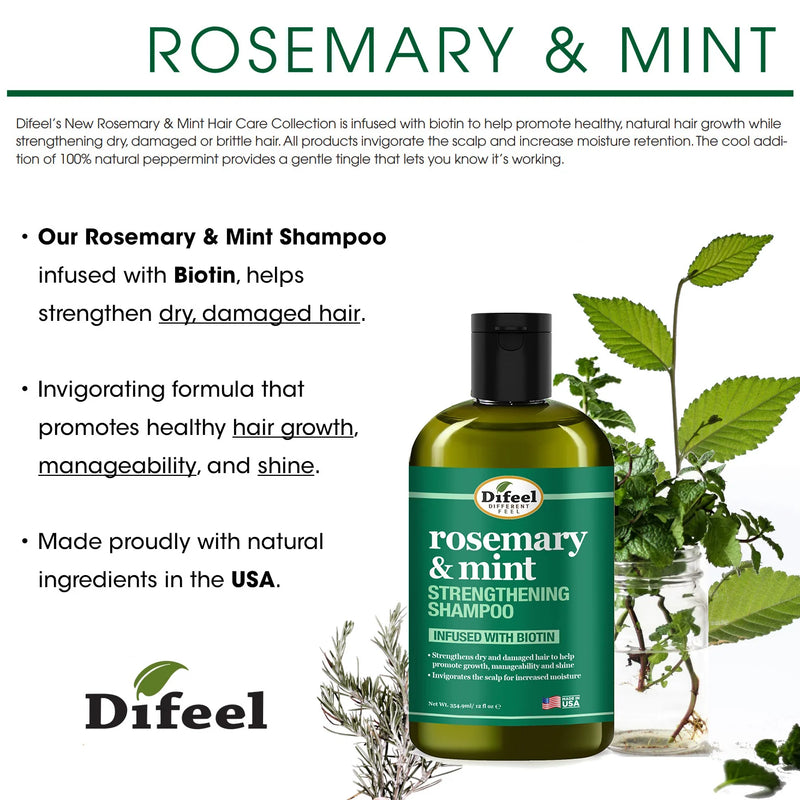 Difeel Rosemary & Mint Strengthening Shampoo 354ml African Pride