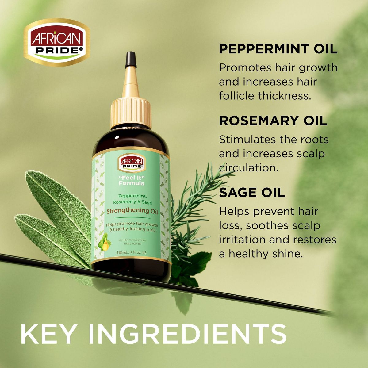 African Pride Feel It Formula Peppermint & Rosemary Strengthening Oil 118ml African Pride