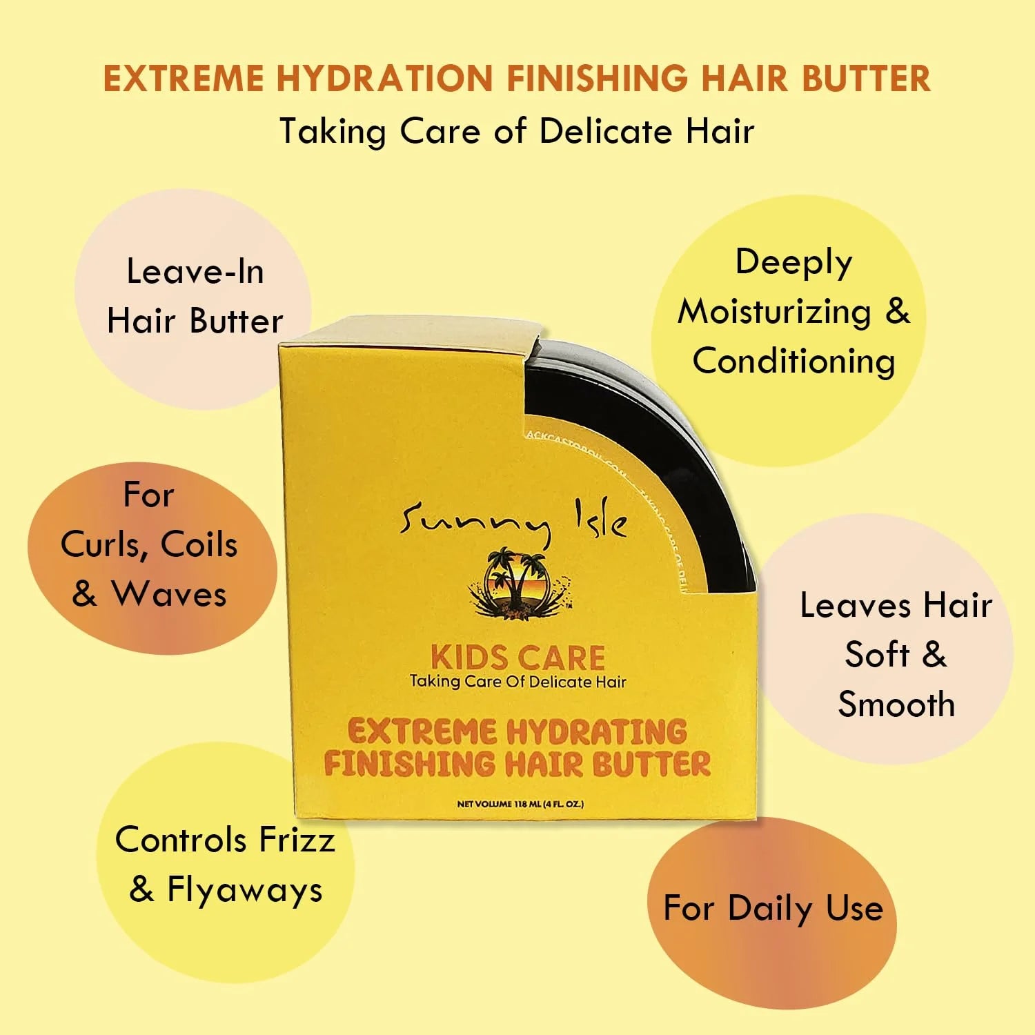 Sunny Isle Kids Care Extreme Hydrating Finishing Hair Butter 4oz Sunny Isle