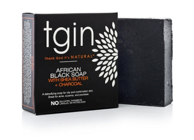 TGIN African Black Soap with Shea Butter + Charcoal Soap 4oz TGIN