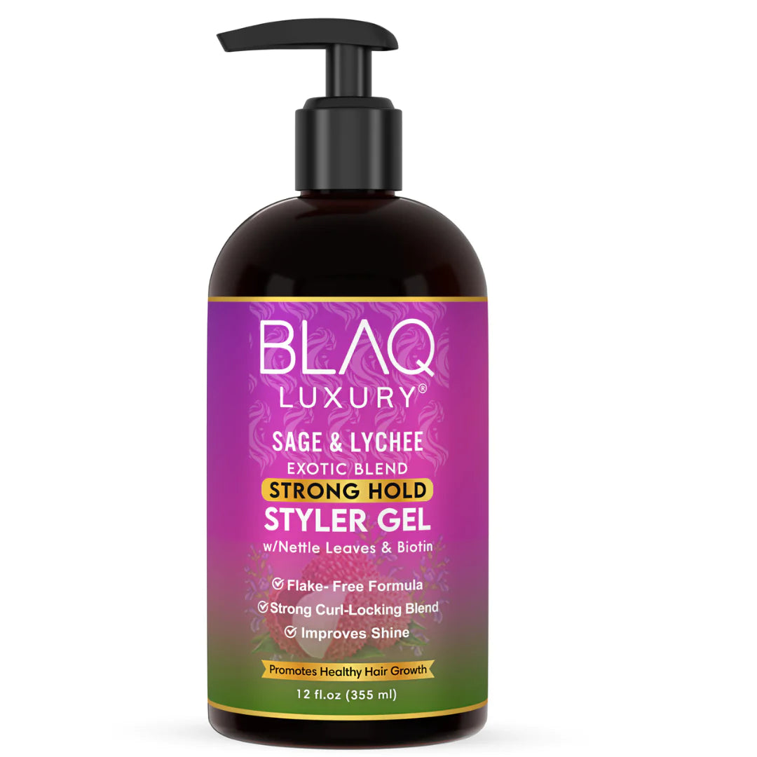 Blaq Luxury Sage & Lychee Strong Hold Styler Gel 355ml Blaq Luxury