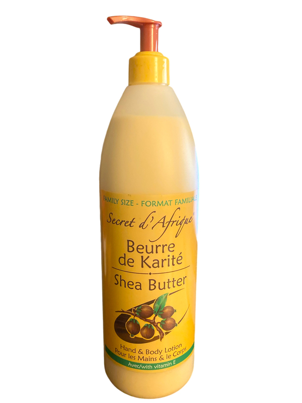 Secret d'Afrique Shea Butter Hand & Body Lotion 1 Liter Family size Secret d'Afrique