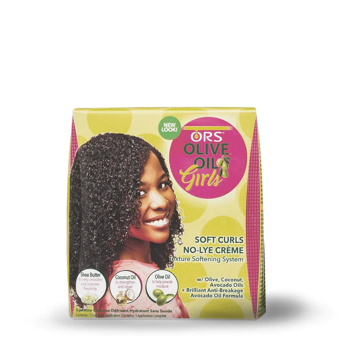 ORS Olive Oil Girls Soft Curls No-Lye Creme Texture Softening System Kit ORS