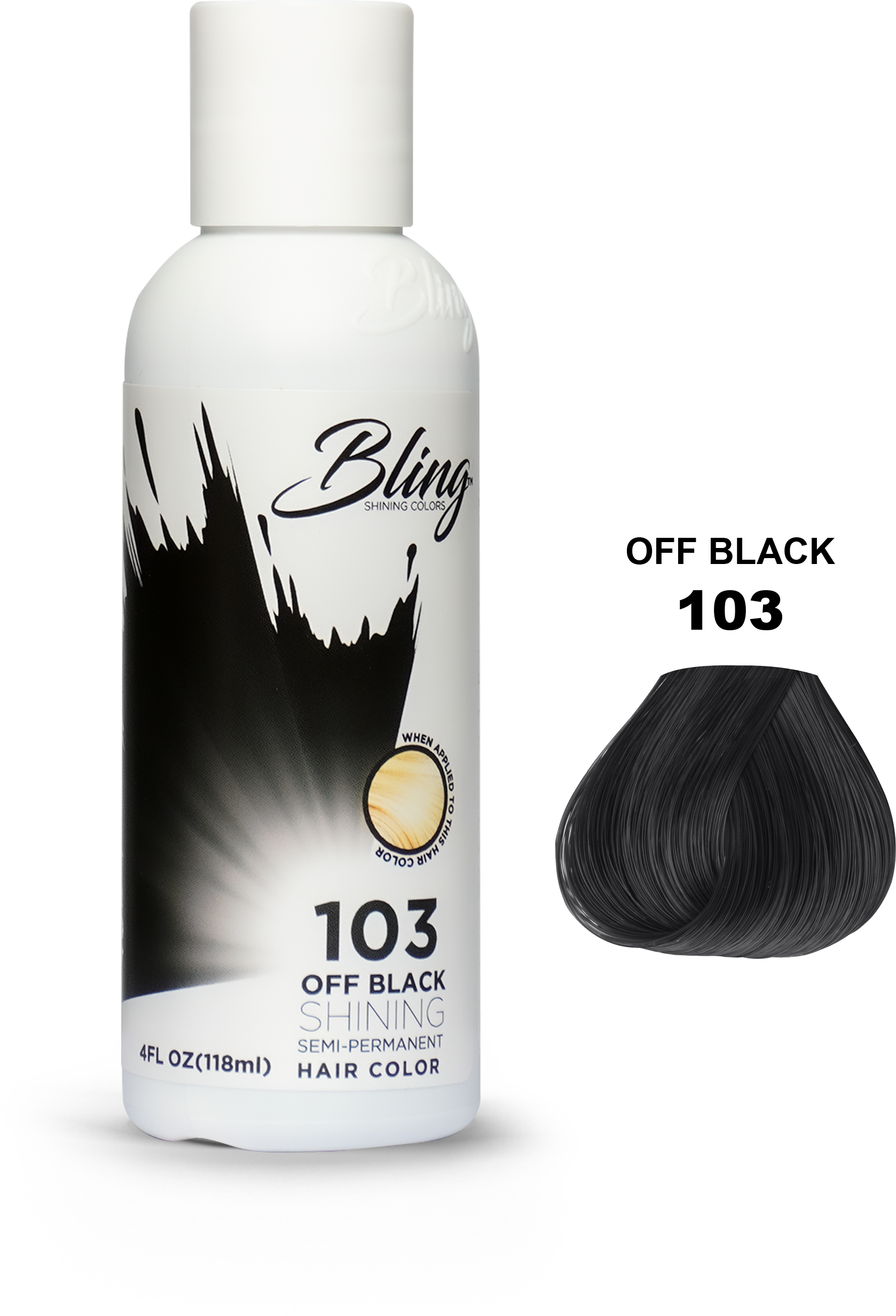 Bling Shining Semi Permanent Hair Color 103 Off Black 118ml Bling