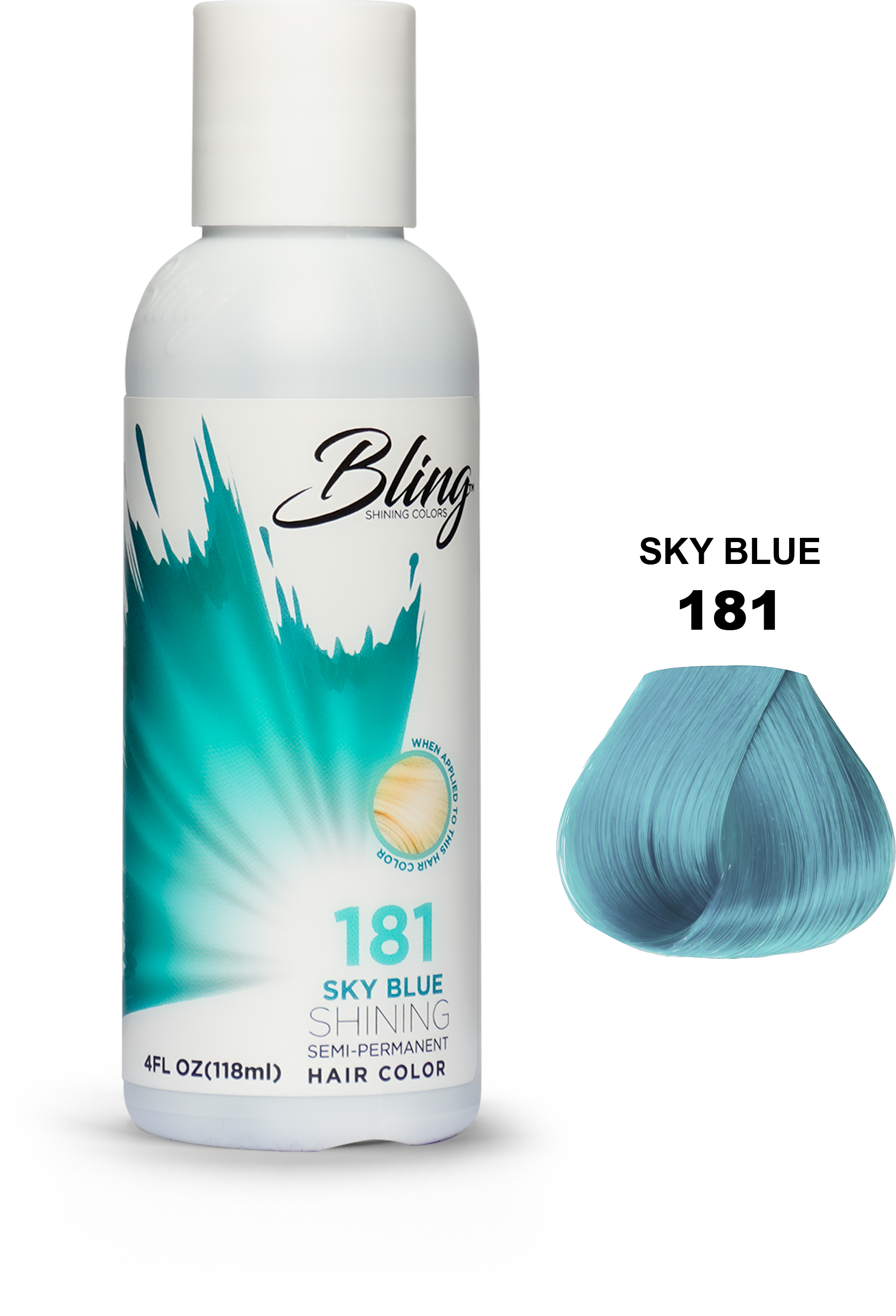 Bling Shining Semi Permanent Hair Color 181 Sky Blue 118ml Bling