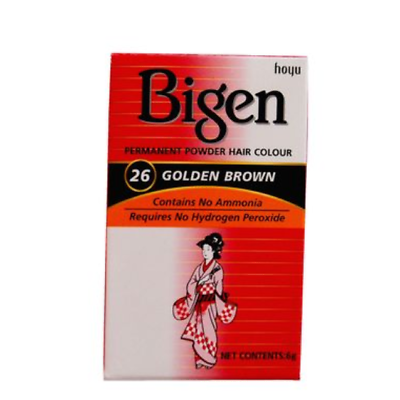 Bigen Hair Colour Golden Brown 26 Permanent Powder - Haarfarbe Goldbraun 6g Bigen