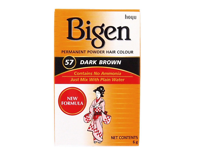 Bigen Hair Colour Dark Brown 57 Permanent Powder - Haarfarbe Dunklebraun 6g Bigen