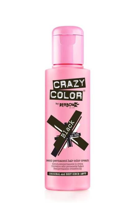 Crazy Color Semi Permanent Hair Dye Cream Black 030 100ml Crazy Color