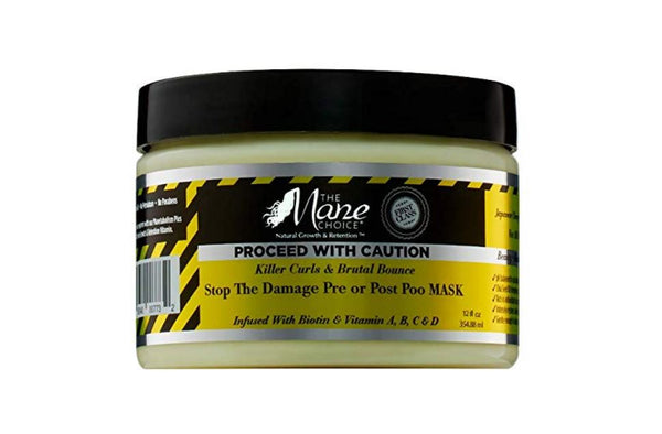 The Mane Choice PROCEED WITH CAUTION STOP THE DAMAGE PRE OR POST POO MASK 355ml The Mane Choice
