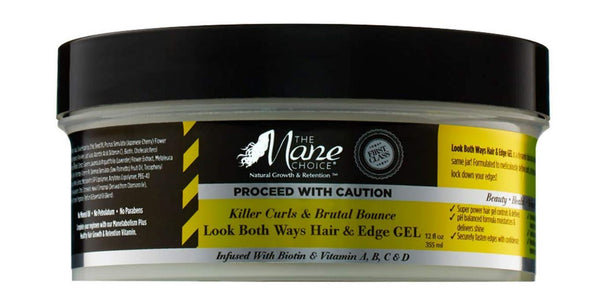 The Mane Choice PROCEED WITH CAUTION LOOK BOTH WAYS 2 In 1 HAIR & EDGE GEL 355ml The Mane Choice