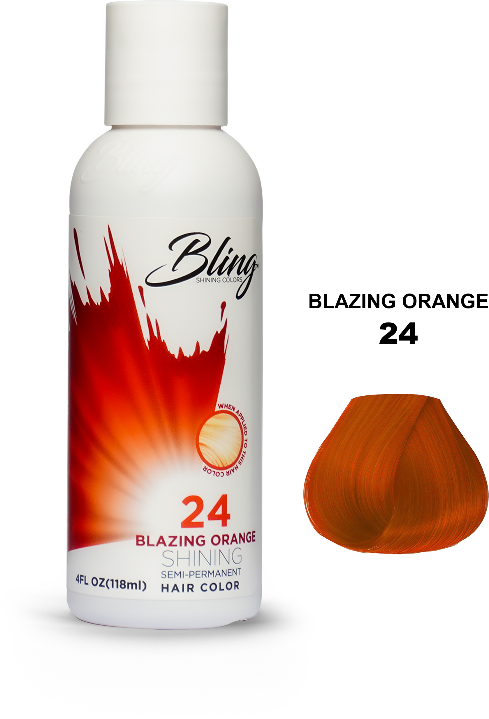 Bling Shining Semi Permanent Hair Color 24 Blazing Orange 118ml Bling