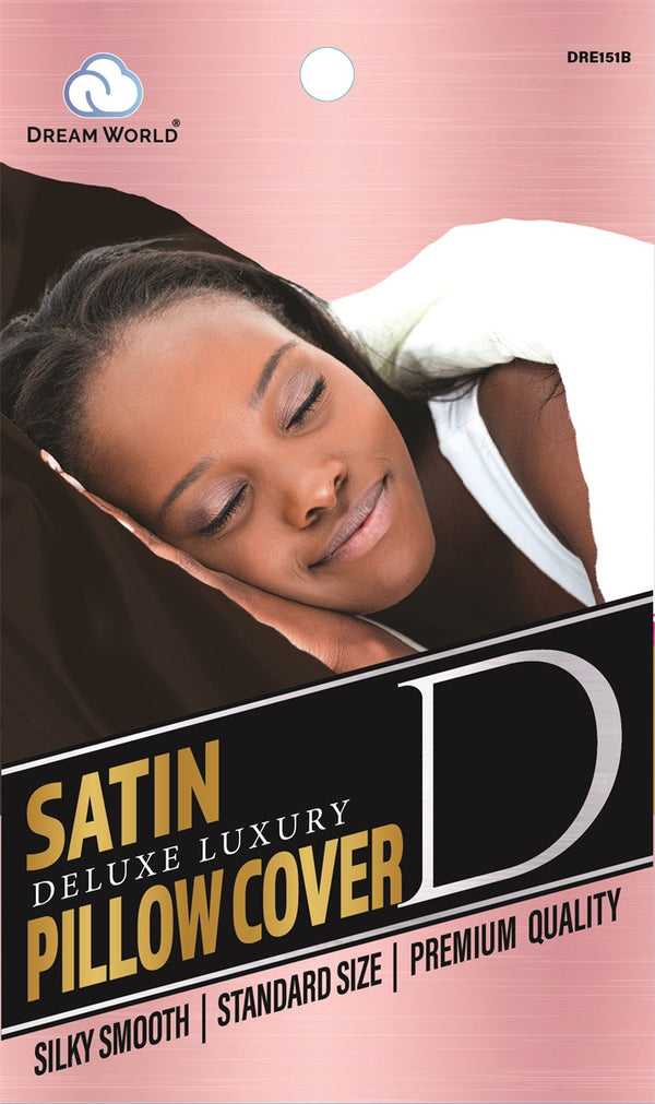 Dream World Women Satin Deluxe Luxury Pillow Cover Black DRE151B Dream World